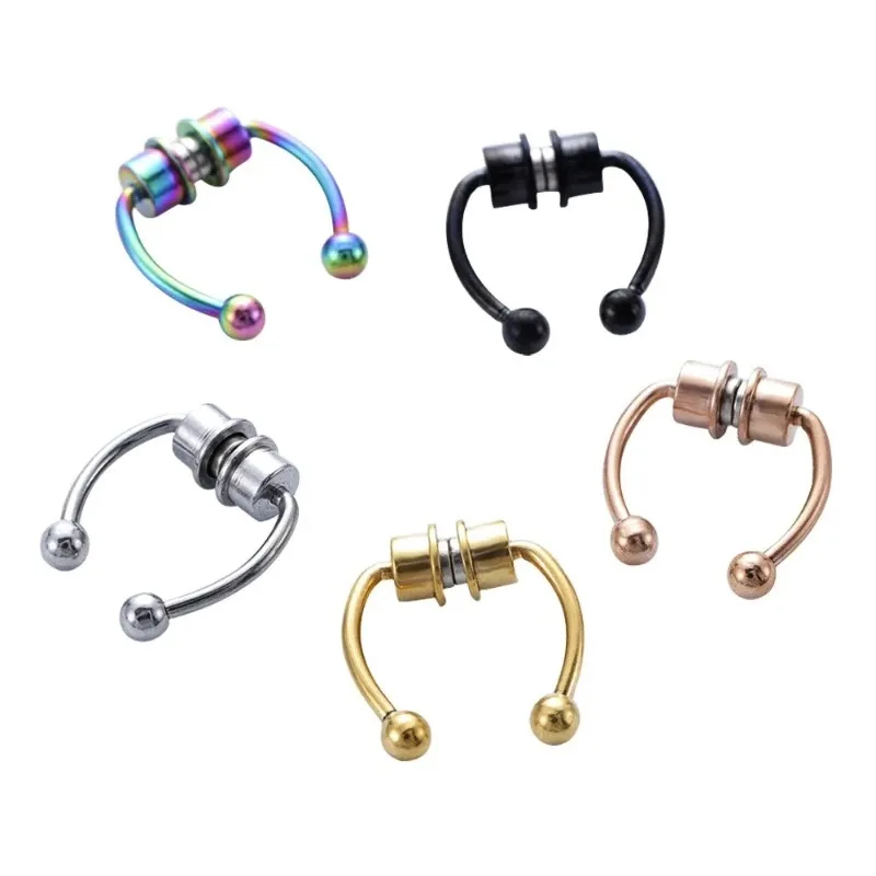 Body Jewelry Piercing - 1/2/3Pcs Fake Magnetic Nose Rings, Faux