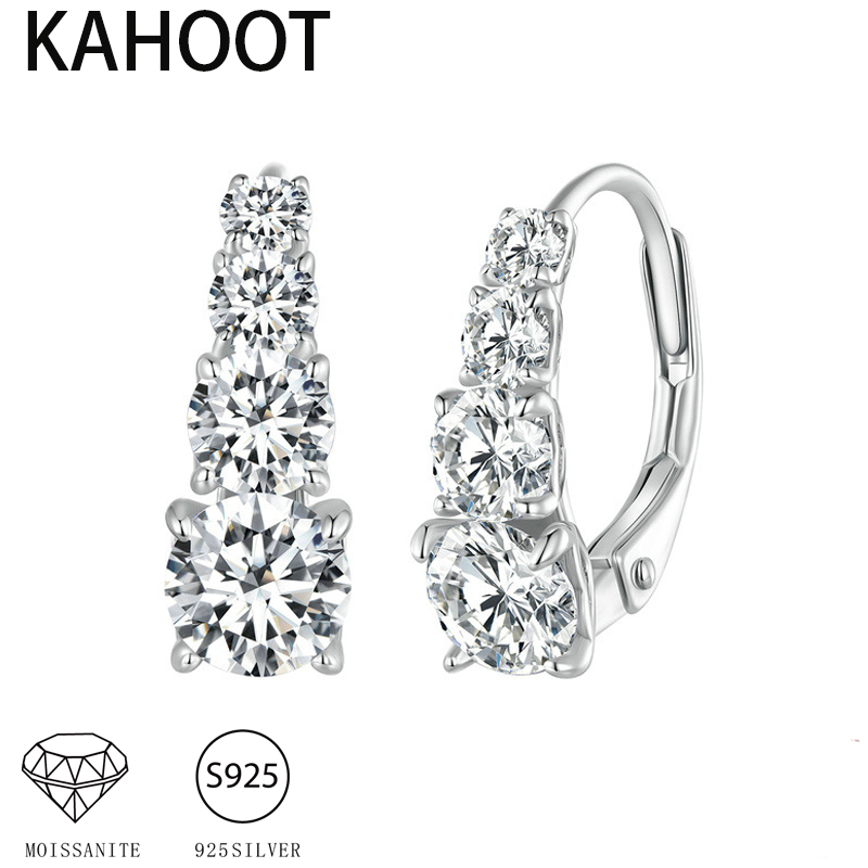 Body Jewelry Diamond - S925 Silver 1.8CT Moissanite Earrings Stud