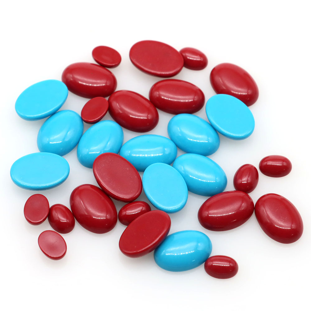 Body Jewelry Top - 10pcs/lot Turquoise Natural Stone Oval Cabochon
