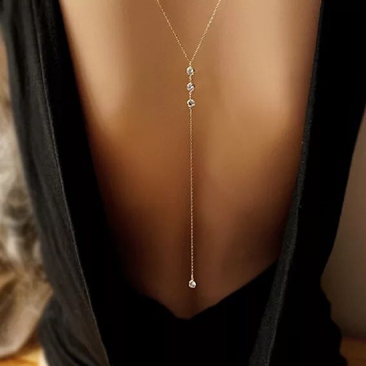 Body Jewelry Top - New Rhinestone Sexy Women's Back Chain