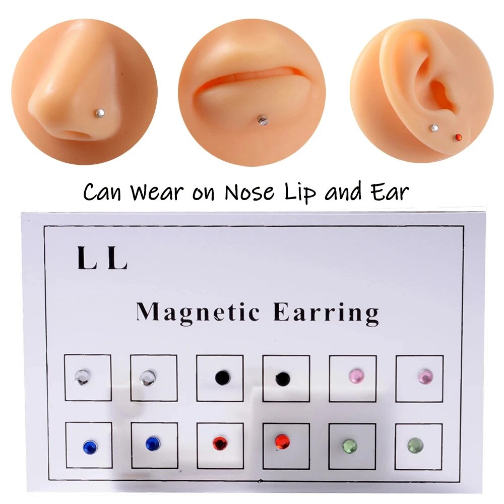 Body Jewelry Piercing - 12PCS/Card Fake Cheater Non Pierced Magnet