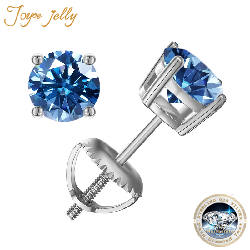 Body Jewelry Diamond - JoyceJelly 0.5-2CT Moissanite Screws Back Ear-studs