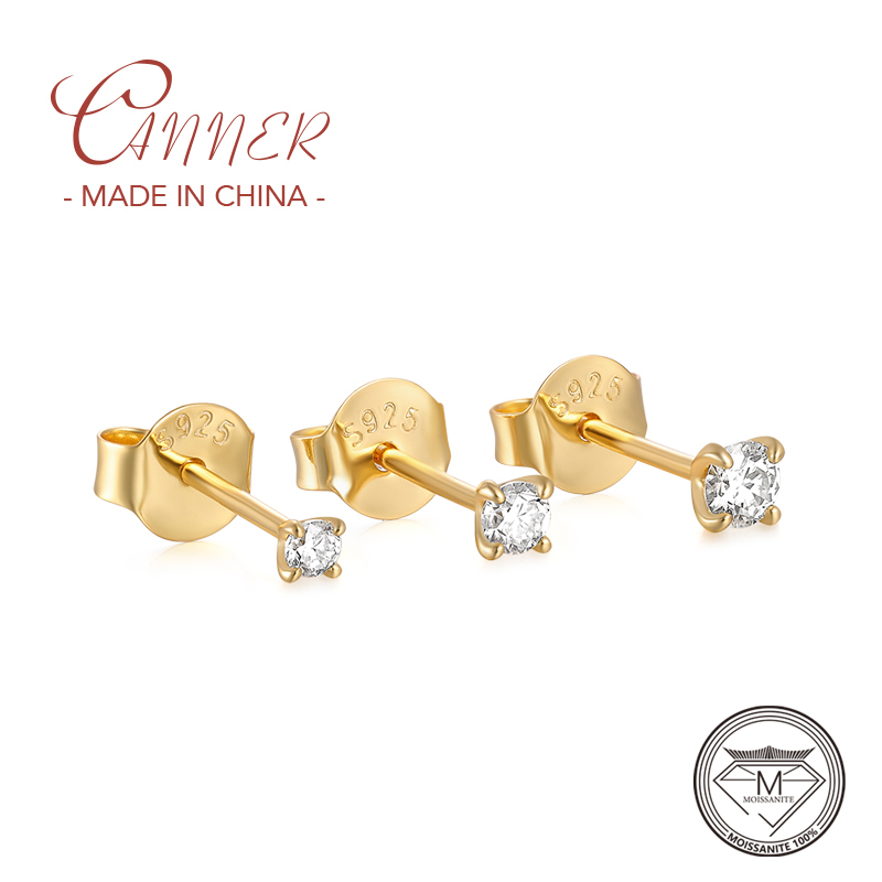 Body Jewelry Diamond - CANNER 3pcs/set Bling Moissanite Diamond Earring