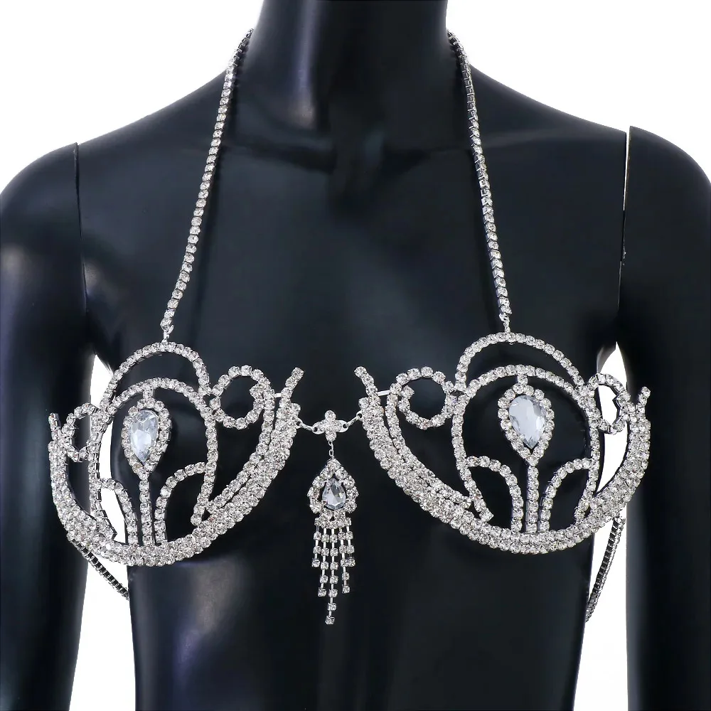 Luxury Rhinestone Bikini Bra G - Body Jewelry Top review and price