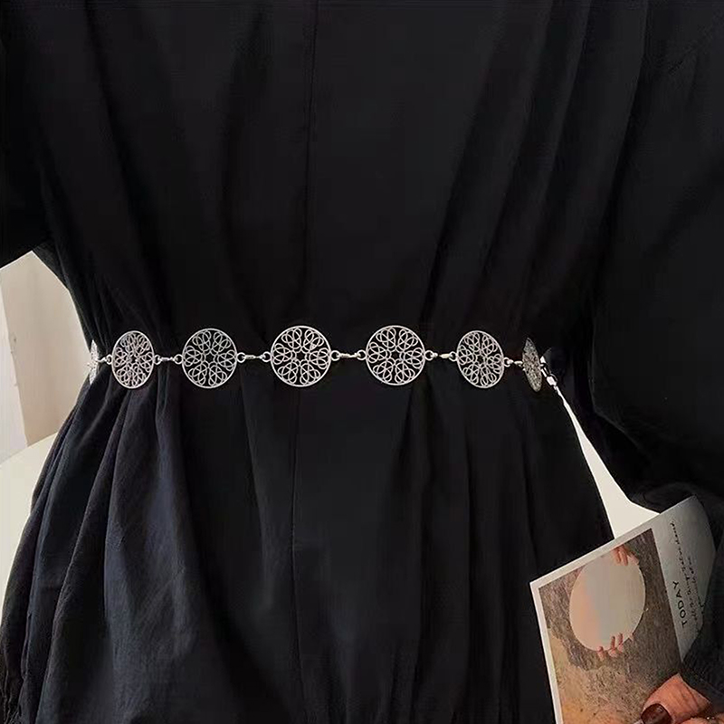 Elegant Round Metal Belt For W - Body Jewelry Gold review and price