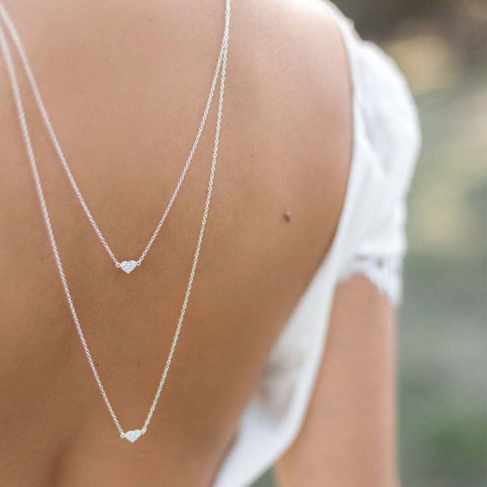 Elegant Double Layer Heart Bac - Body Jewelry Charms review and price