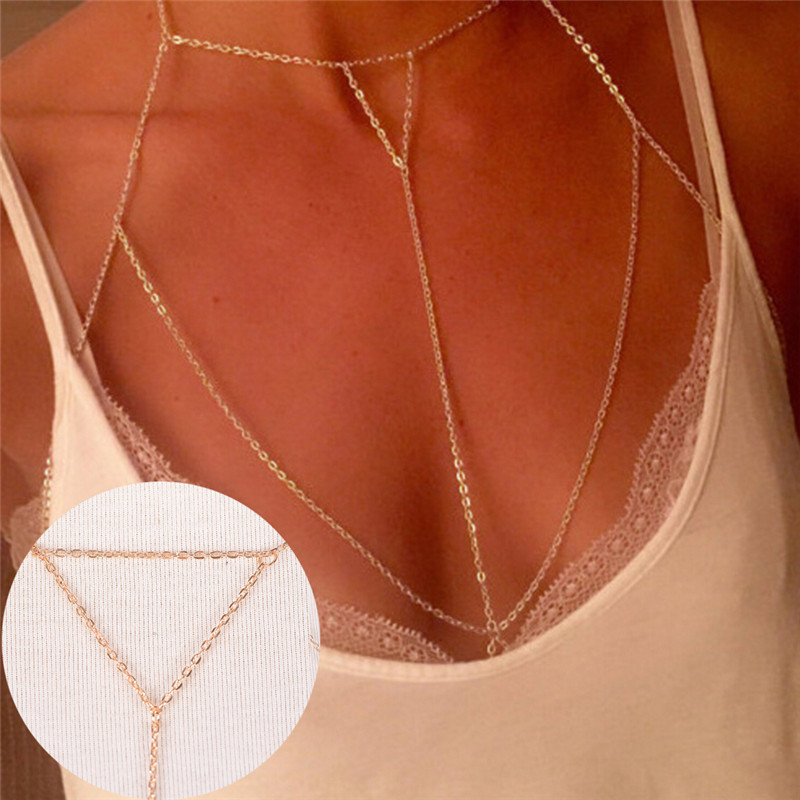 Gold Silver Fashion Link Chain - Body Jewelry Gold review and price