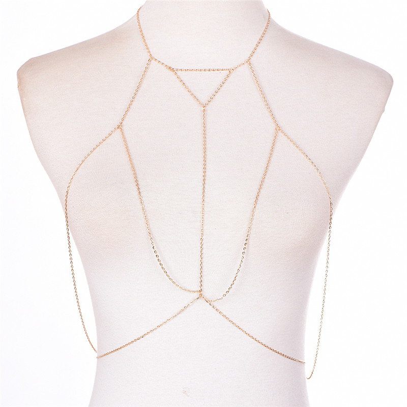 Gold Silver Fashion Link Chain - Body Jewelry Gold review and price