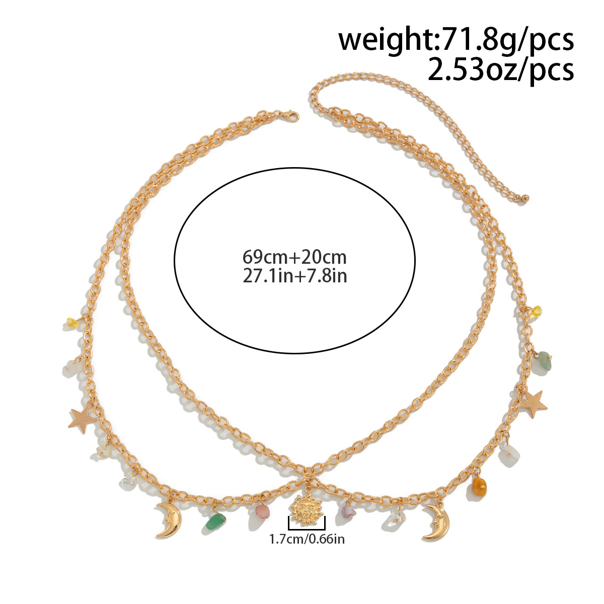 Boho Star Moon Sun Pendant Wai - Body Jewelry Gold review and price
