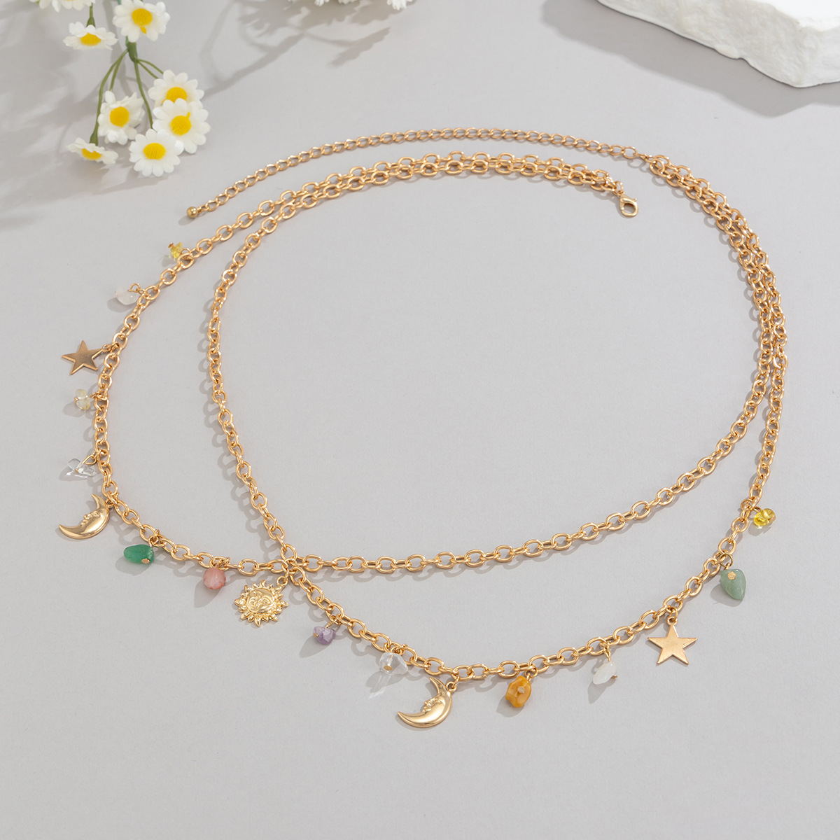 Boho Star Moon Sun Pendant Wai - Body Jewelry Gold review and price