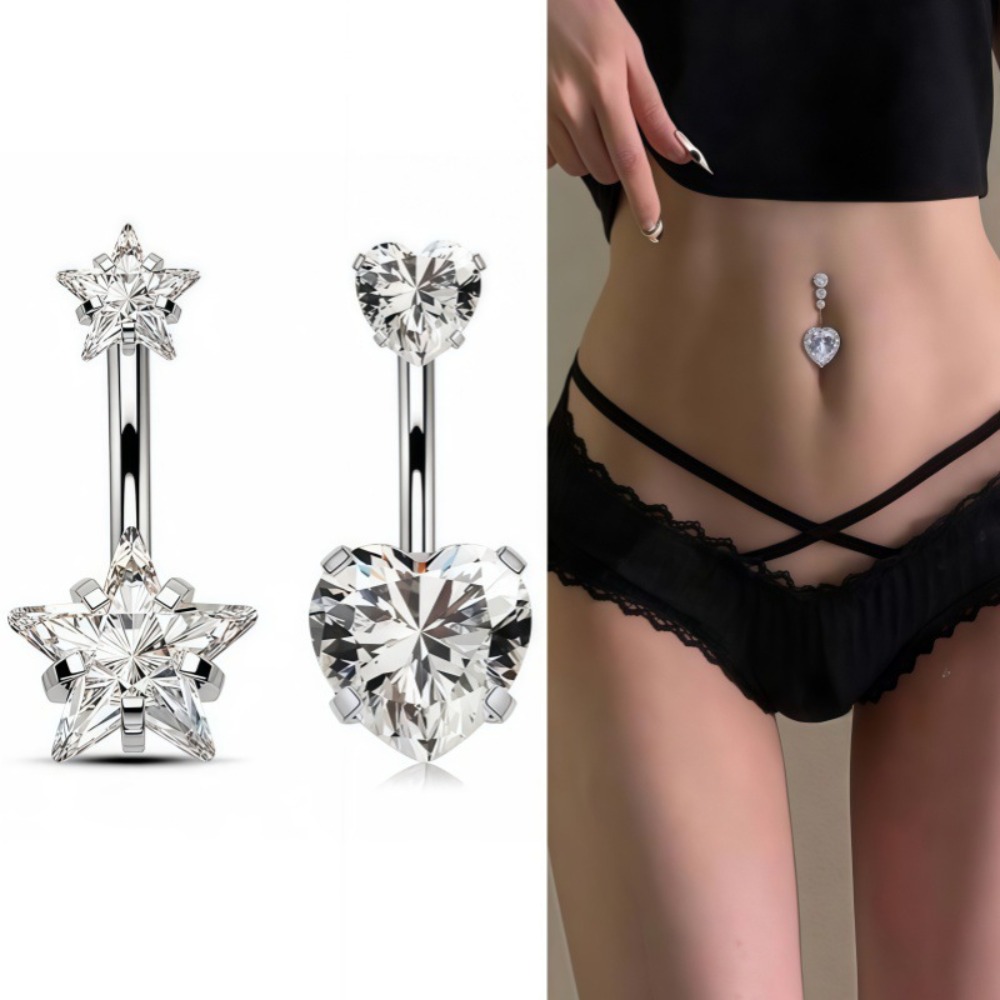 Heart Round Double Head Zircon - Body Jewelry Charms review and price