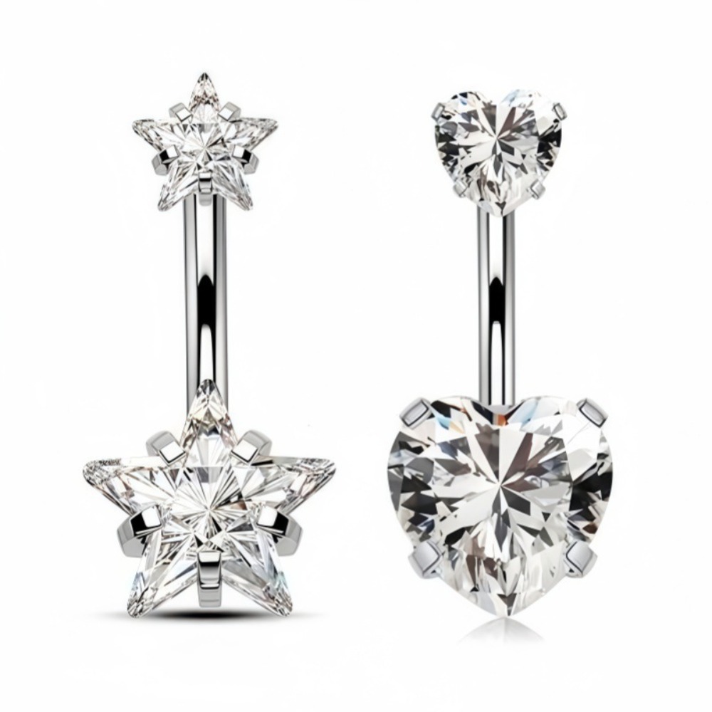 Heart Round Double Head Zircon - Body Jewelry Charms review and price