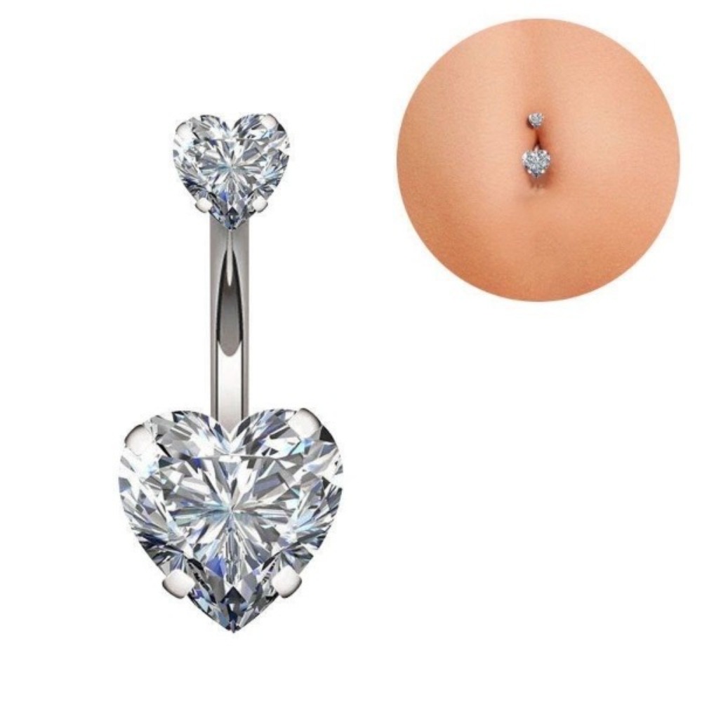 Heart Round Double Head Zircon - Body Jewelry Charms review and price