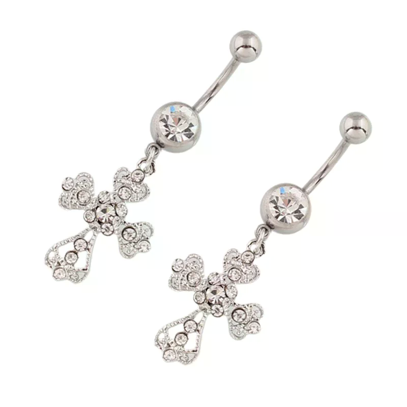 Stainless Steel Cross Pendant  - Belly Bar Titanium review and price