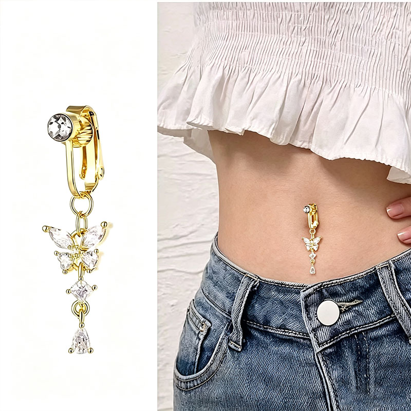 1Pc Butterfly Design CZ Fake B - Body Jewelry Piercing review and price