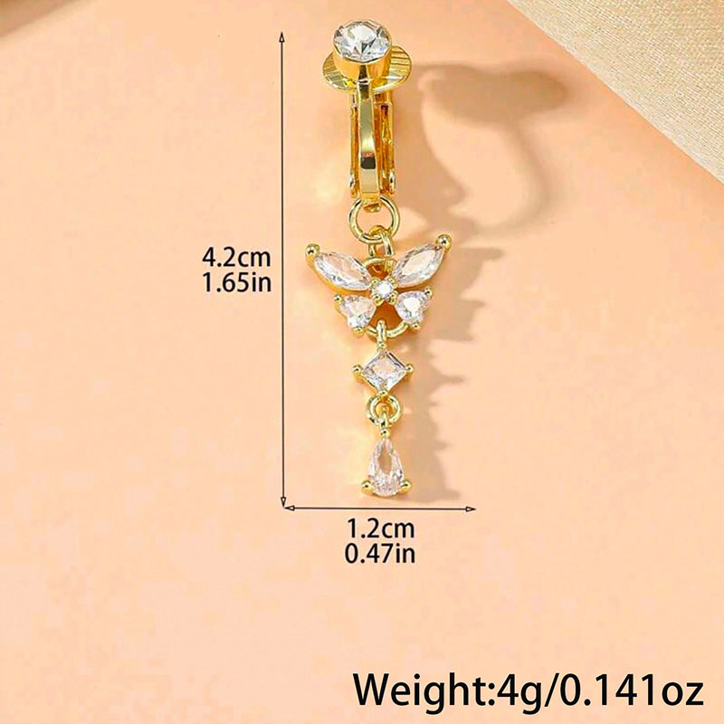 1Pc Butterfly Design CZ Fake B - Body Jewelry Piercing review and price