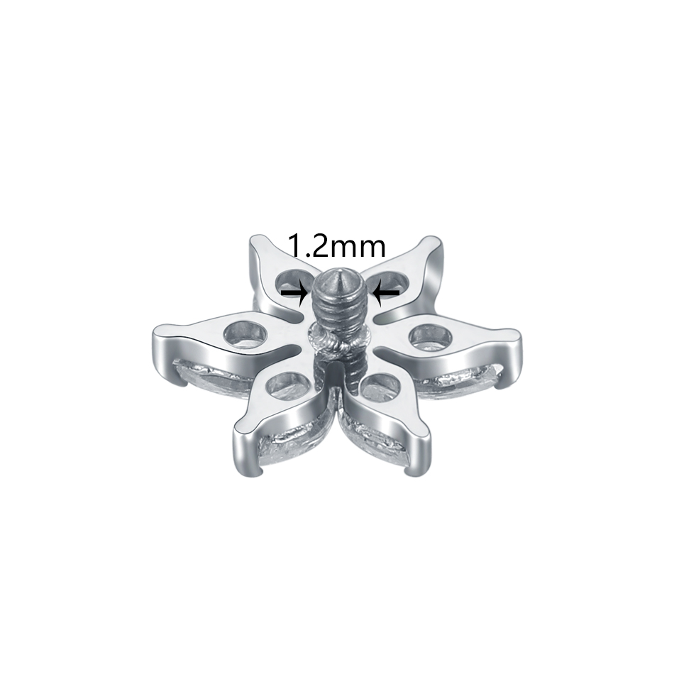 1/5PCS Titanium Crystal Flower - Belly Bar Titanium review and price