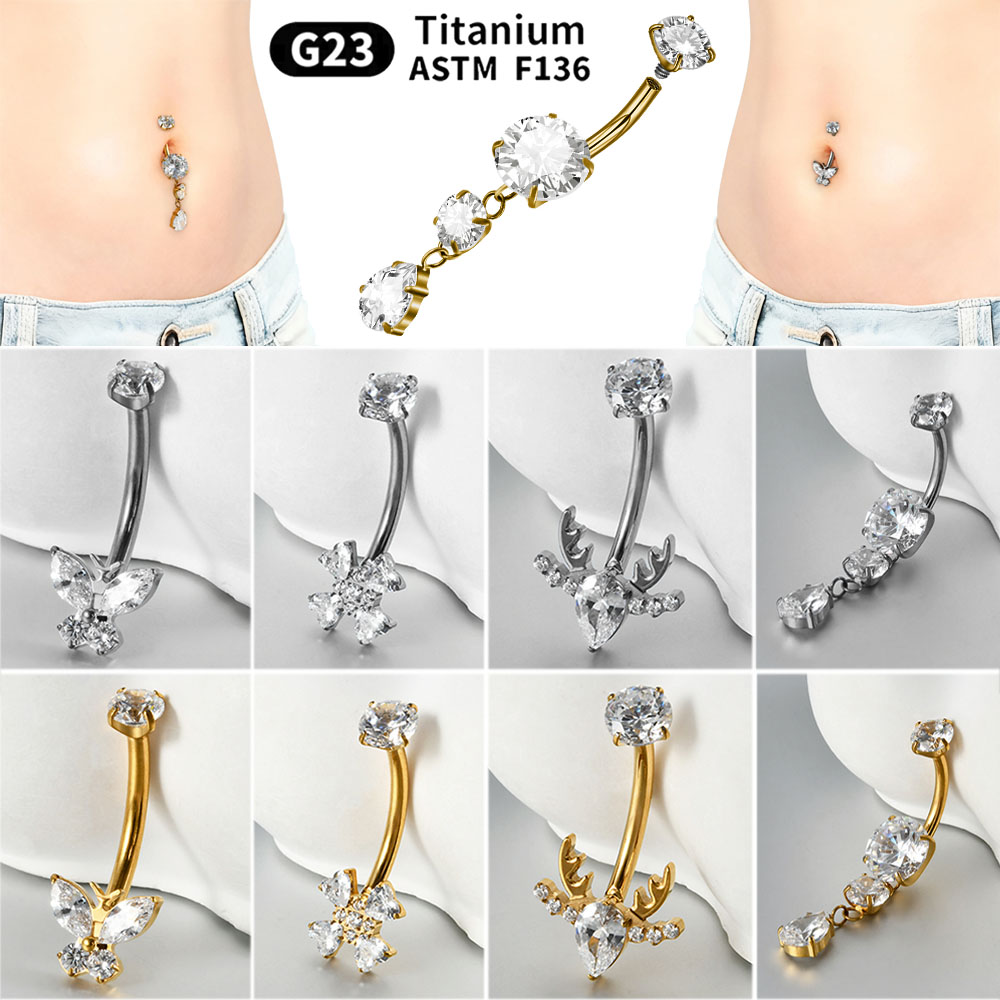 1PC Titanium Flower/Butterfly  - Belly Bar Titanium review and price