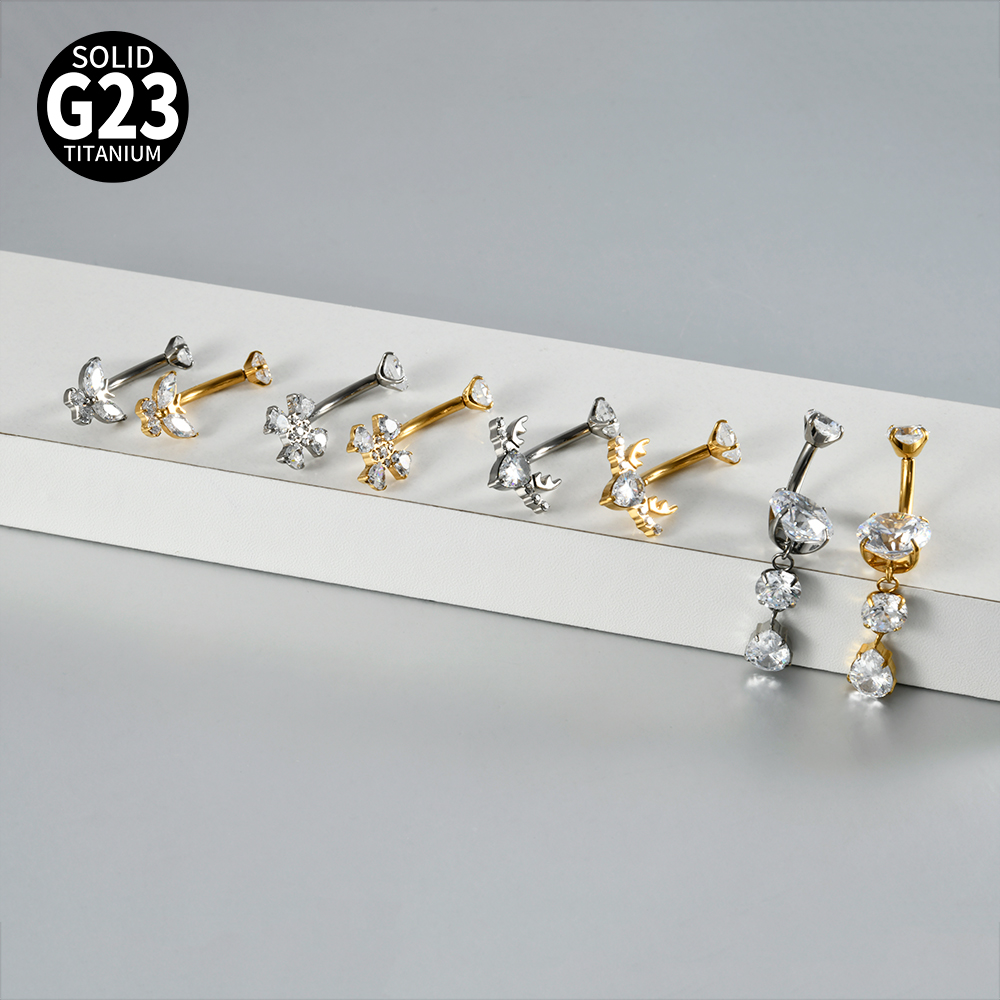 1PC Titanium Flower/Butterfly  - Belly Bar Titanium review and price