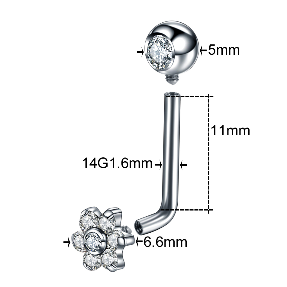 10pcs/lot Titanium Zircon Chri - Belly Bar Titanium review and price