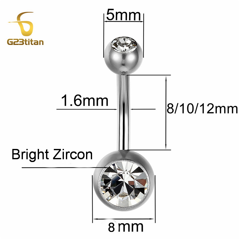 G23Titian 14G 8mm 10mm 12mm Su - Belly Bar Titanium review and price