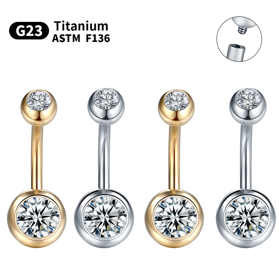 1PC G23 Titanium 14G Gold Colo - Belly Bar Titanium review and price