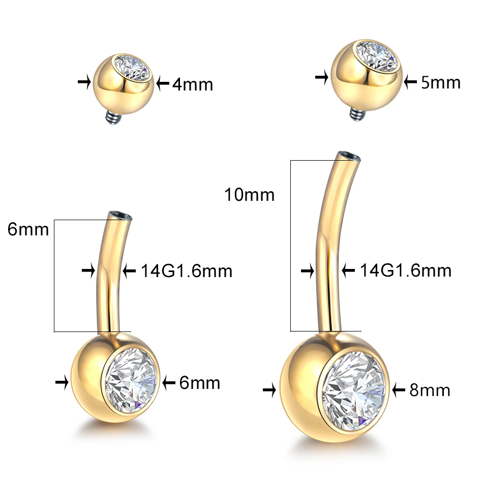 1PC G23 Titanium 14G Gold Colo - Belly Bar Titanium review and price