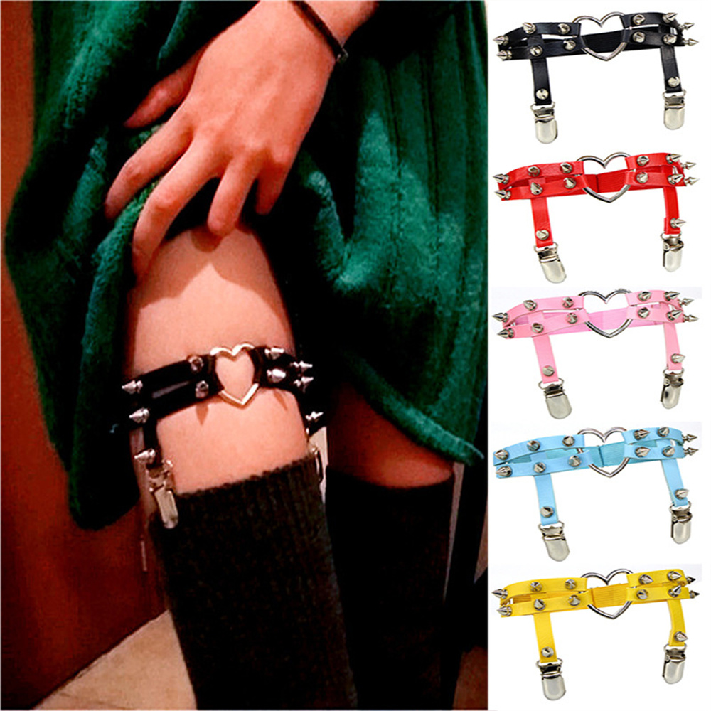 1Pcs Women Punk Goth Heart PU  - Body Jewelry For Sale review and price