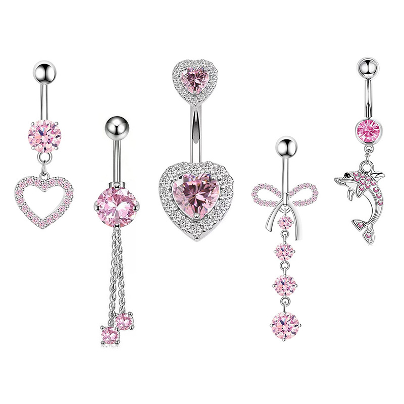 1PCS Pink Crown Belly Button R - Body Jewelry Piercing review and price