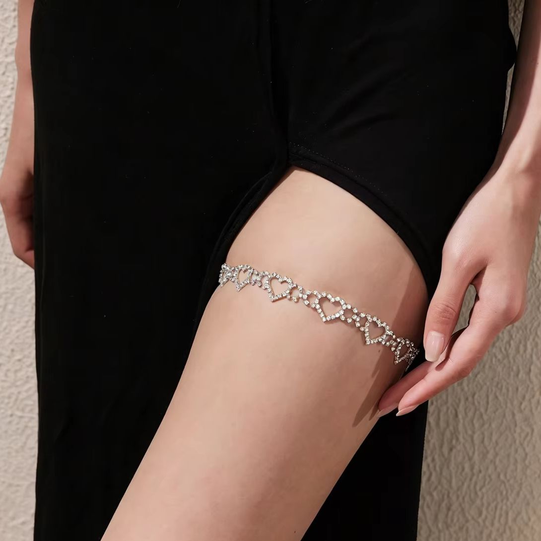Heart Leg Chain Rhinestone Cha - Body Jewelry Charms review and price
