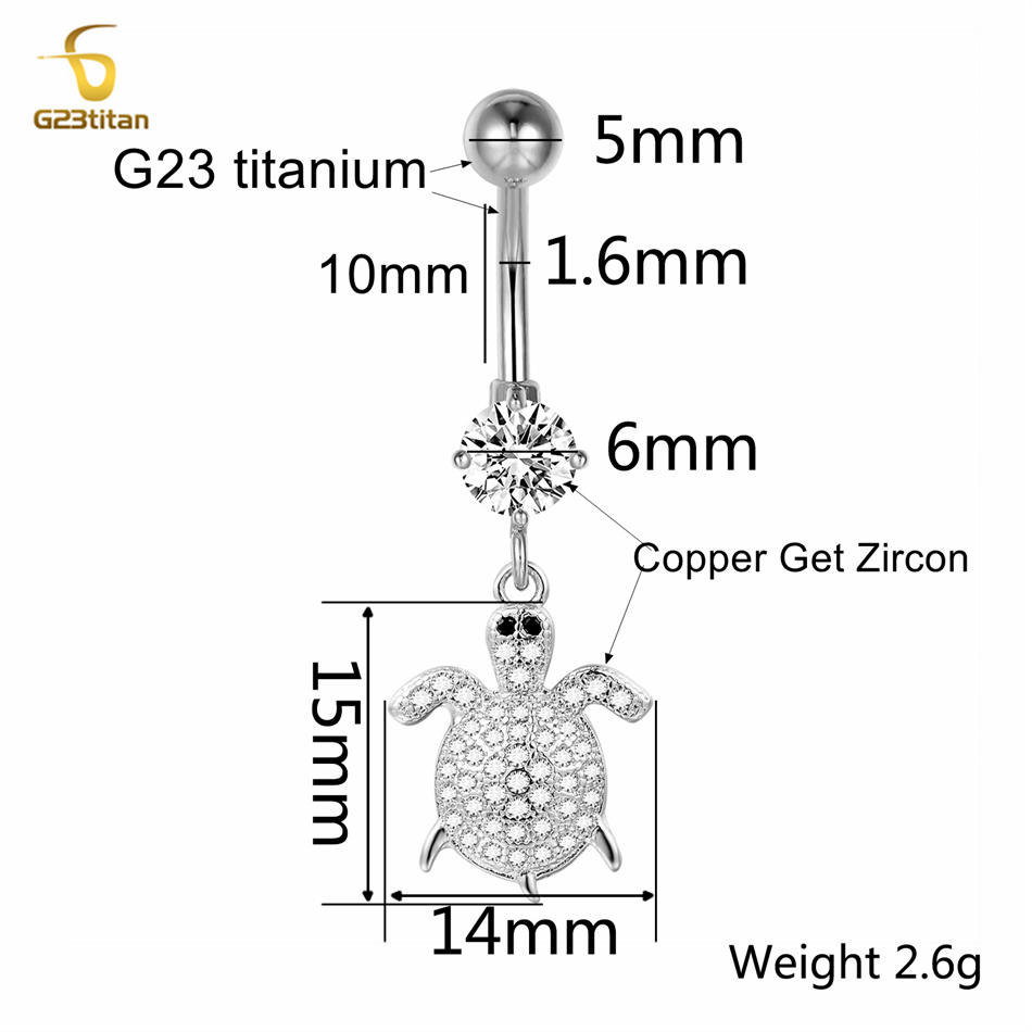 Silver Color CZ Crystal Dangle - Belly Bar Titanium review and price