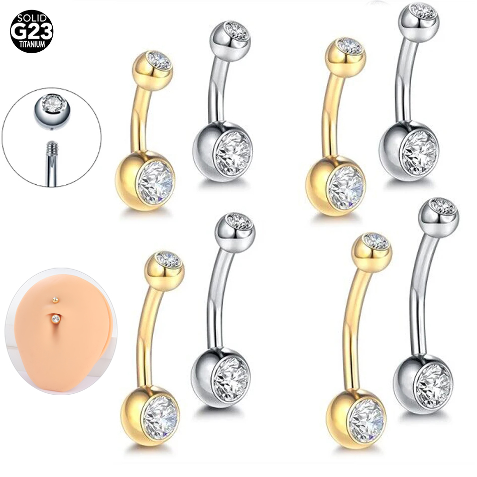 1Pc G23 Titanium Belly Button  - Belly Bar Titanium review and price