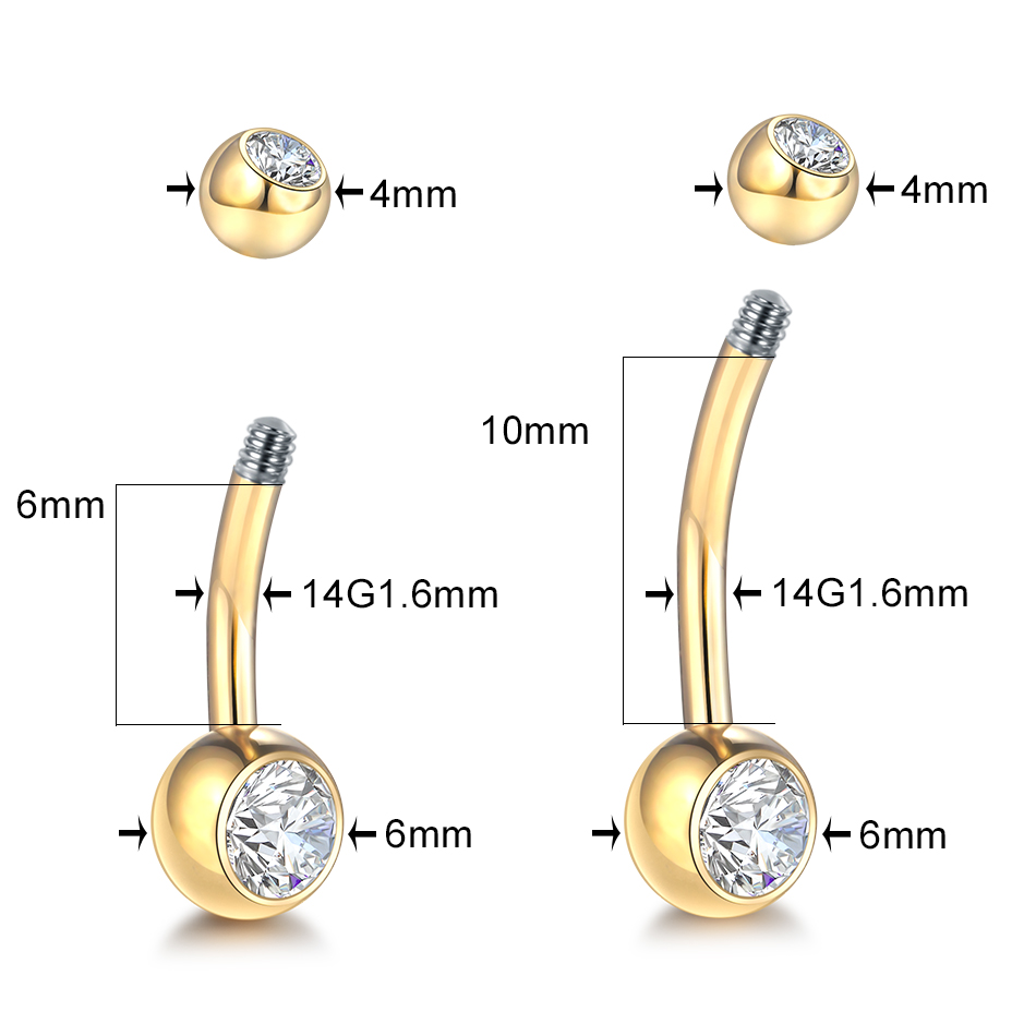 1Pc G23 Titanium Belly Button  - Belly Bar Titanium review and price
