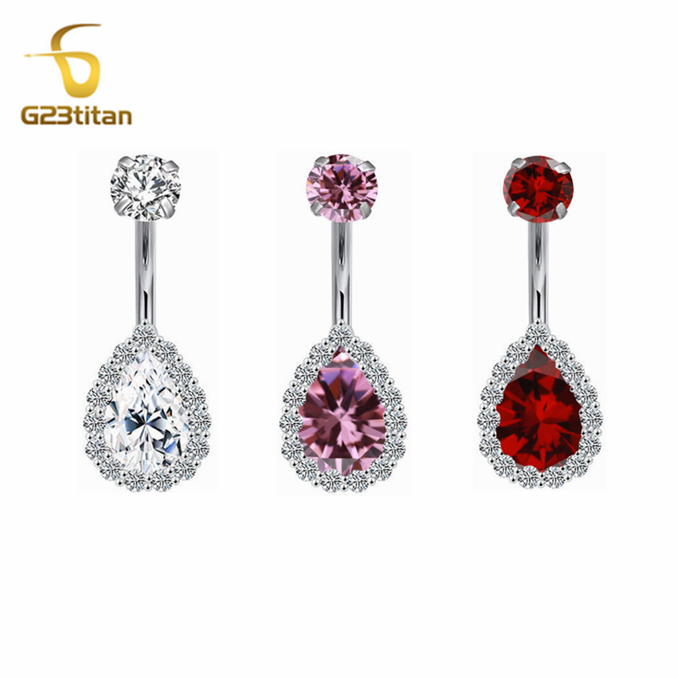 100% G23 Titanium Navel Pierci - Belly Bar Titanium review and price