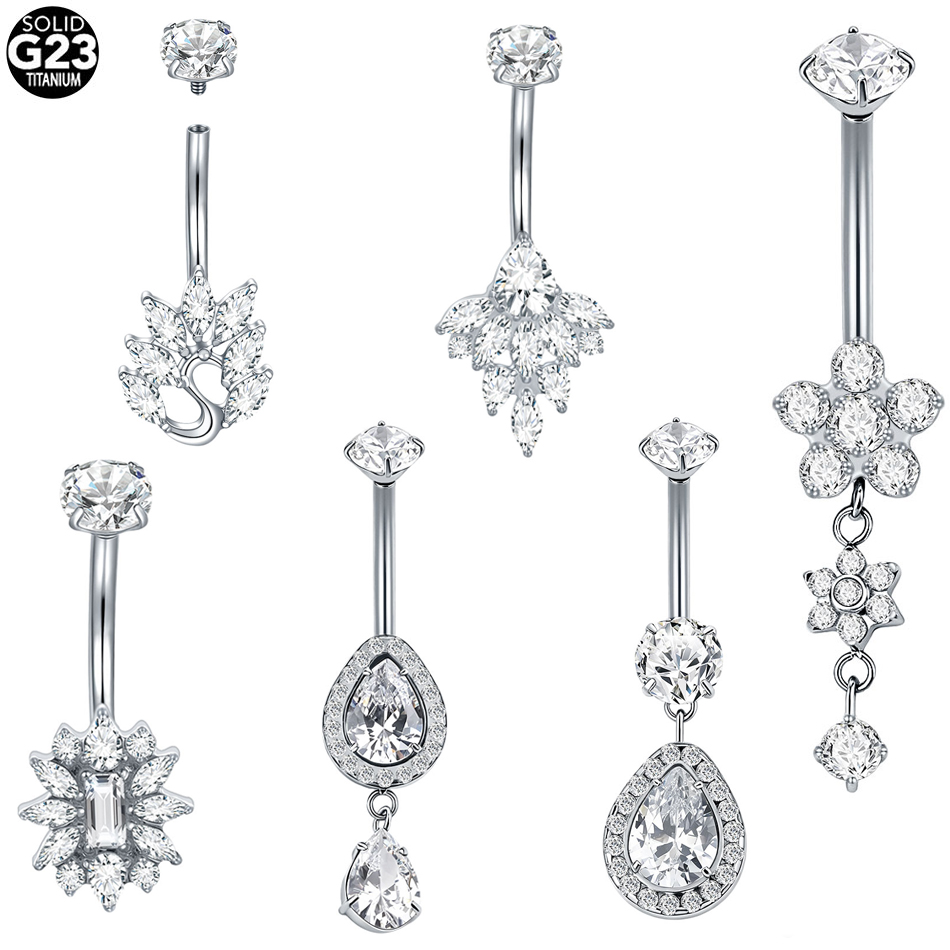 1Pc G23 Titanium Dangle Belly  - Belly Bar Titanium review and price