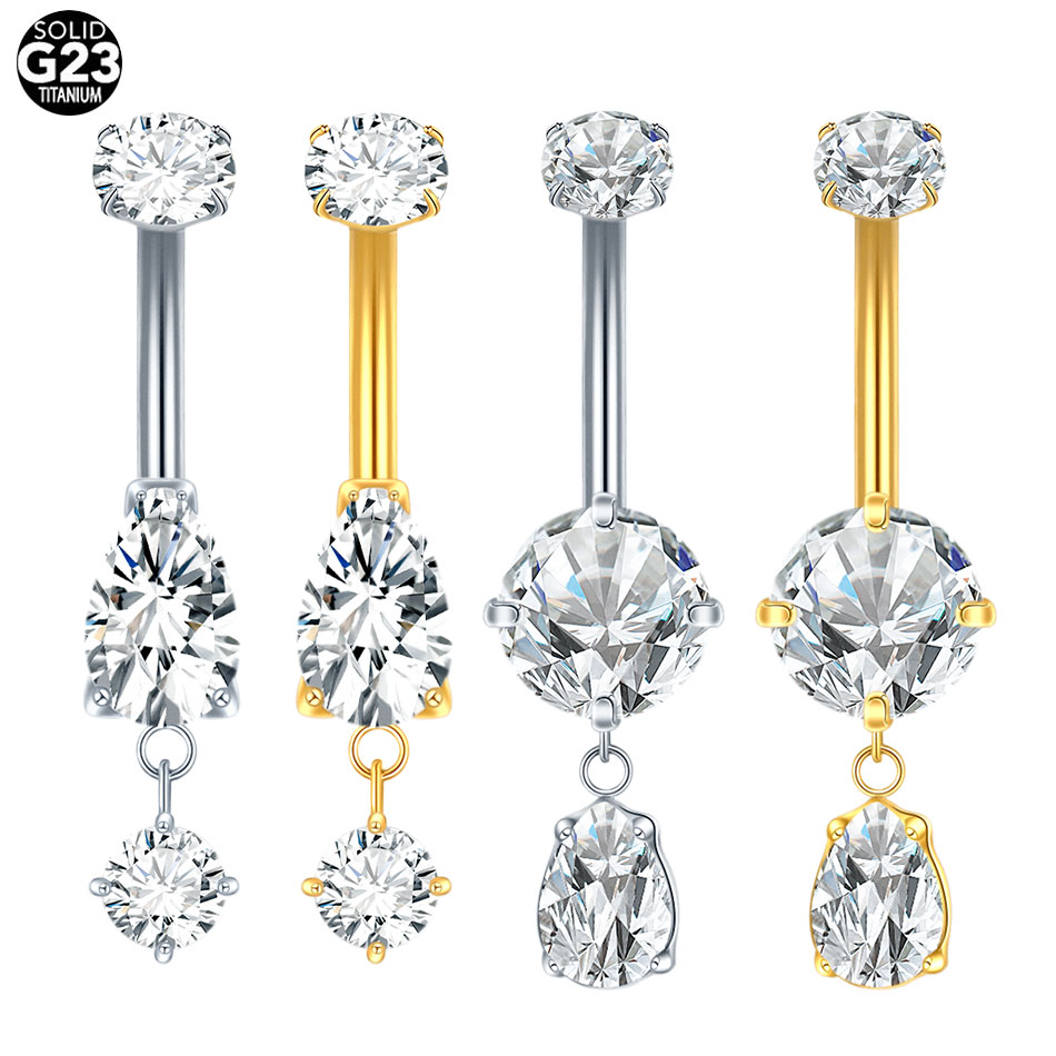 1/5PCS Titanium Crystal Zircon - Belly Bar Titanium review and price
