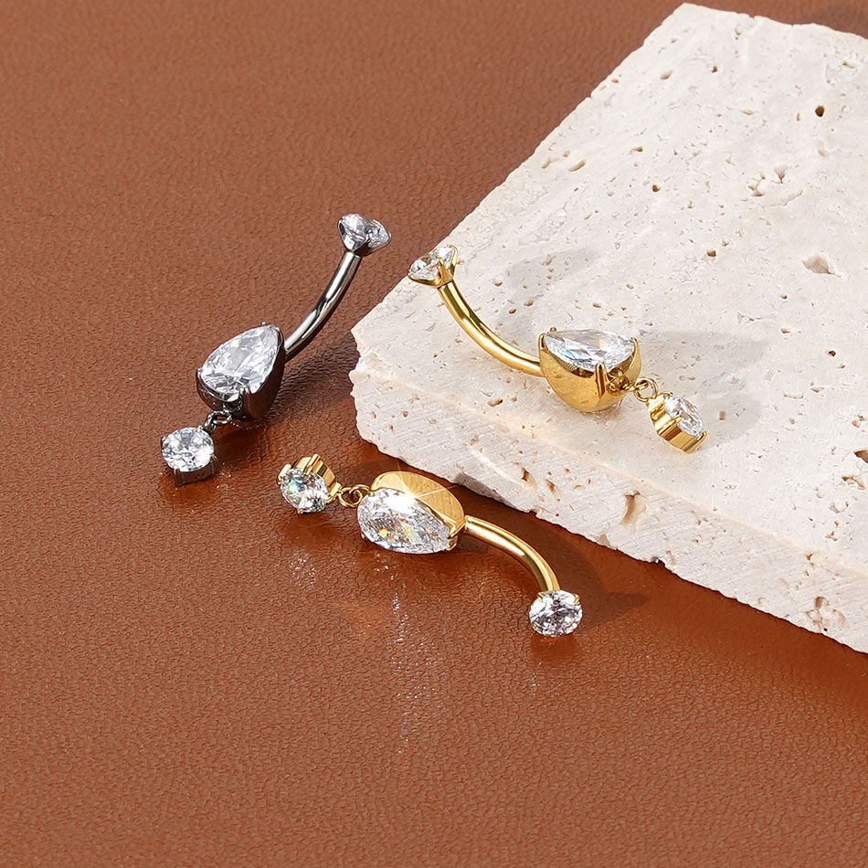 1/5PCS Titanium Crystal Zircon - Belly Bar Titanium review and price