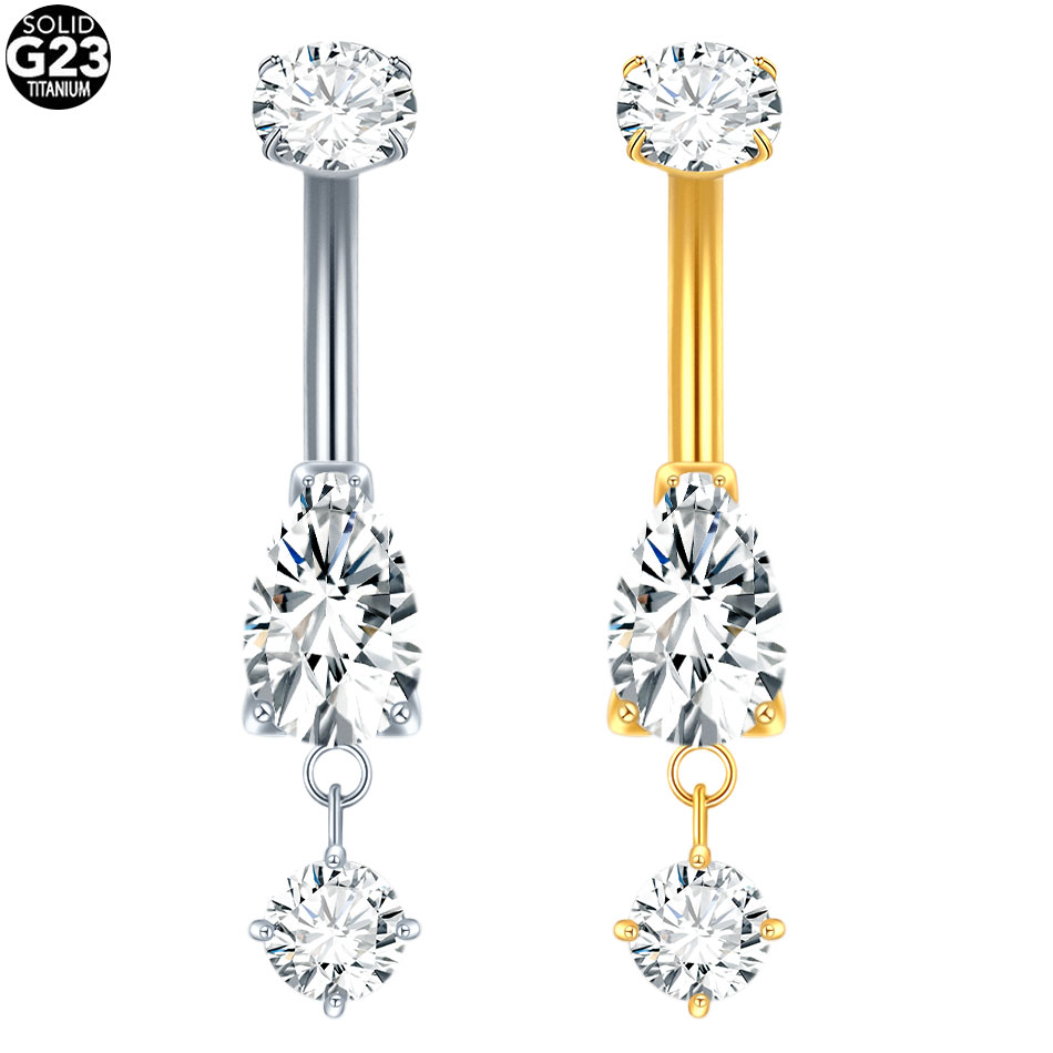 1/5PCS Titanium Crystal Zircon - Belly Bar Titanium review and price