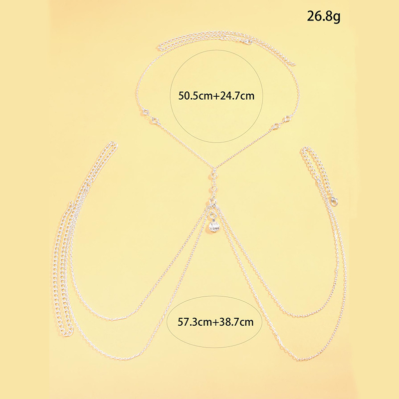 Women Silver Tone Body Chain C - Body Jewelry Charms review and price