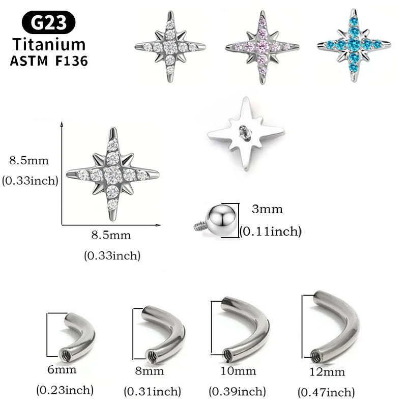 NORYAN ASTM F136 Titanium CZ S - Belly Bar Titanium review and price