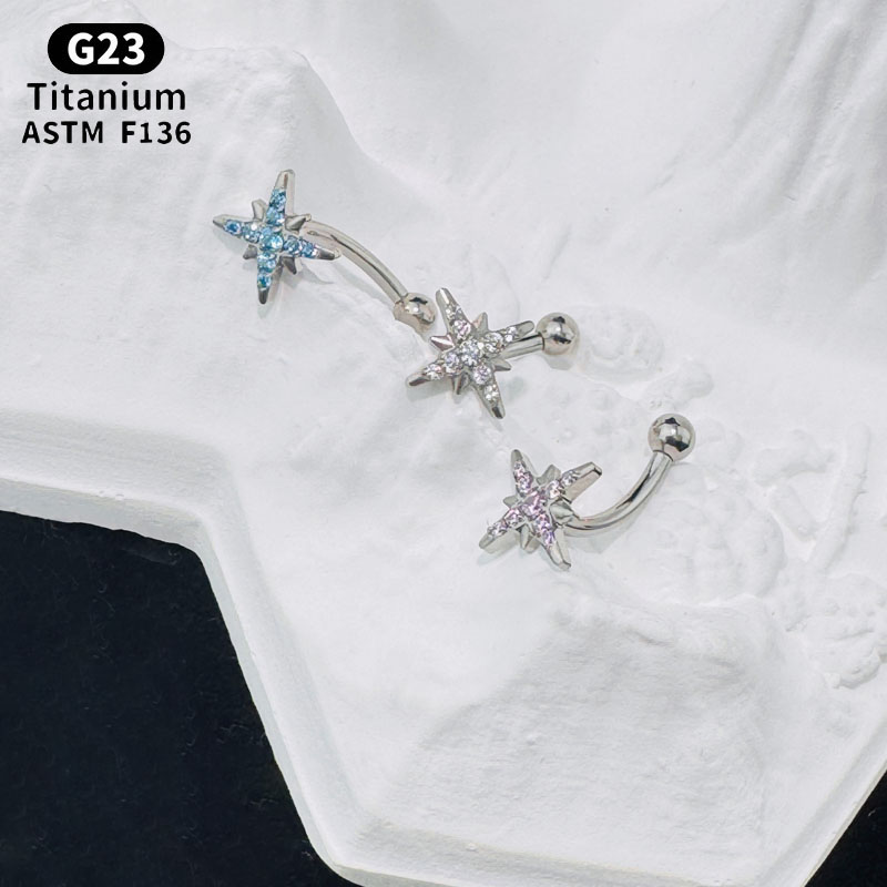 NORYAN ASTM F136 Titanium CZ S - Belly Bar Titanium review and price