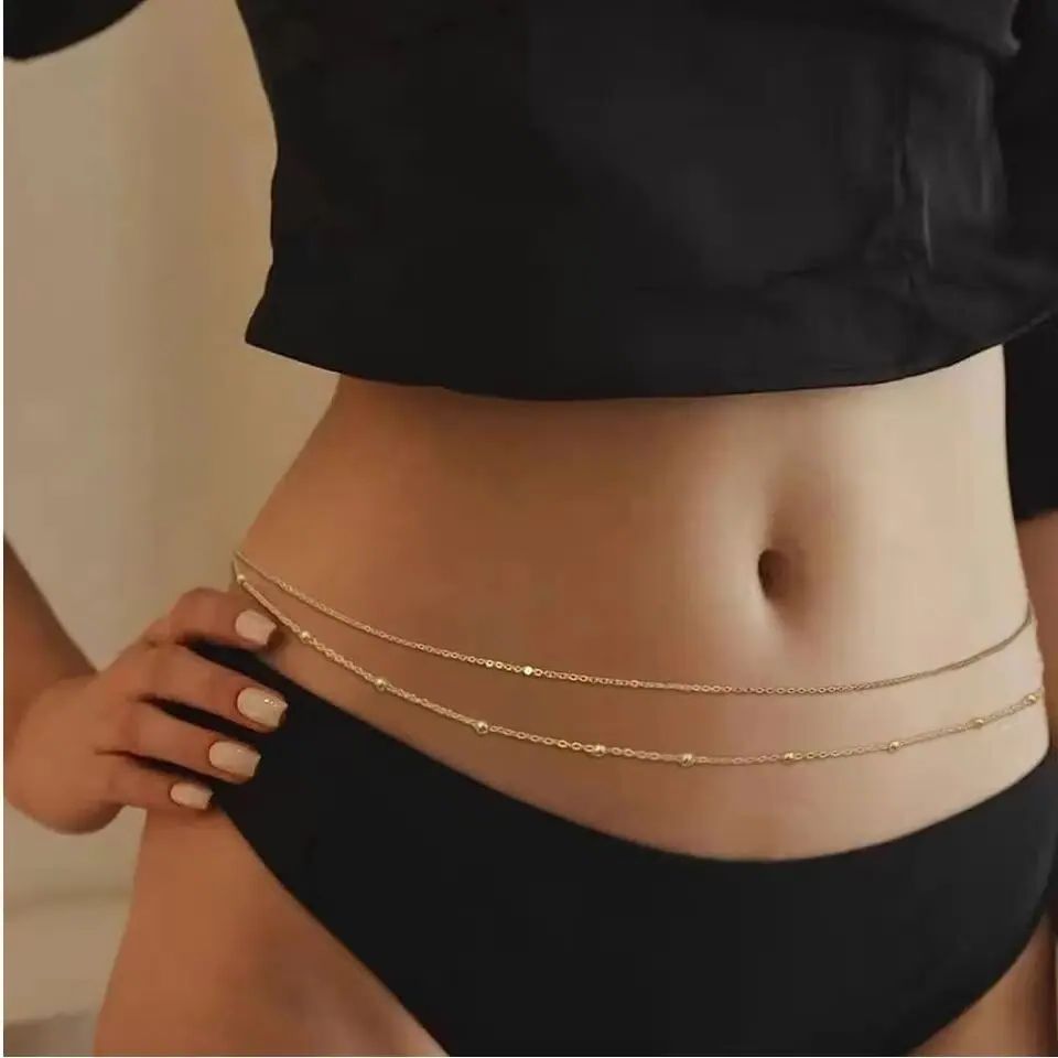 HipHop Double Layers Belly Cha - Body Jewelry Gold review and price
