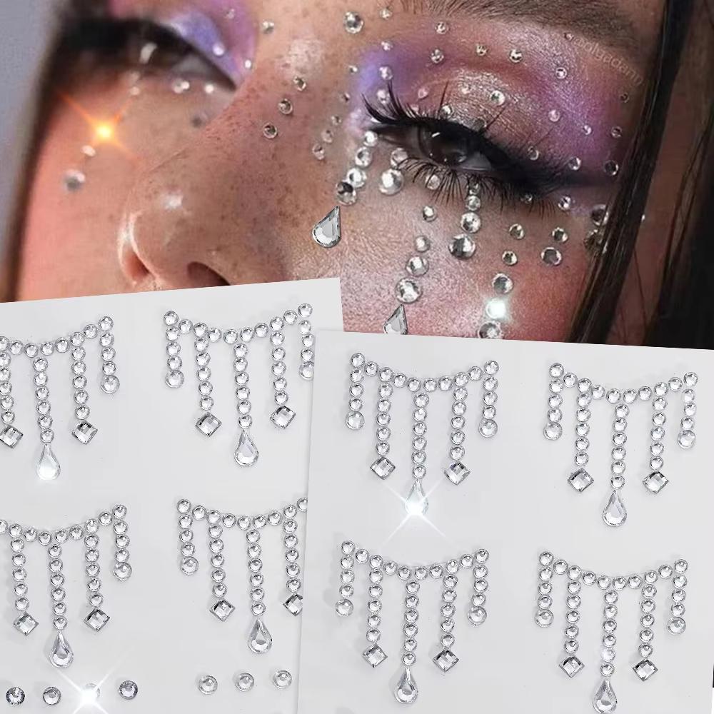 1/5 Sheets Face Jewels Sticker - Body Jewelry Diamond review and price