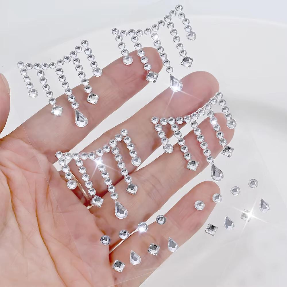 1/5 Sheets Face Jewels Sticker - Body Jewelry Diamond review and price