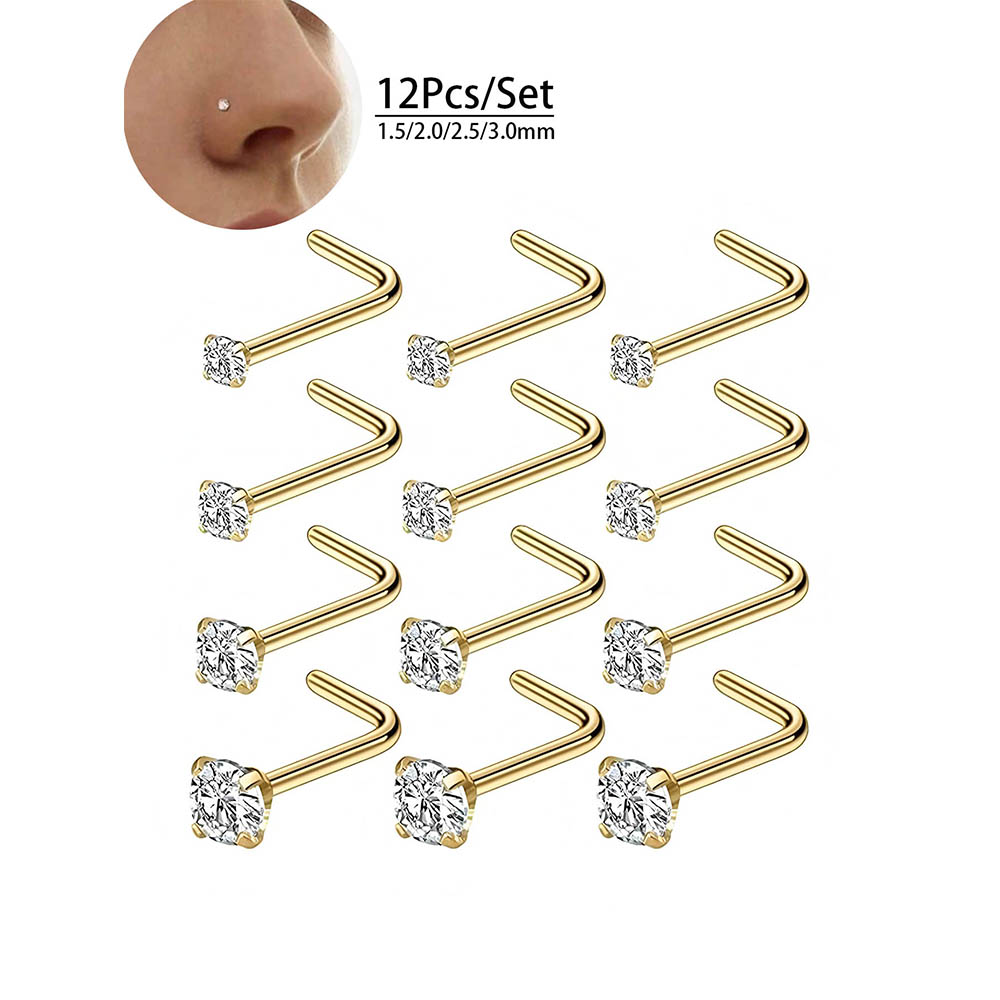 12-Piece Full Set 316L Hypoall - Body Jewelry Diamond review and price