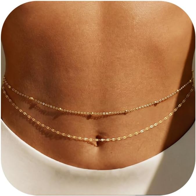 14K Gold Plated Waist Chain Wo - Body Jewelry For Sale review and price
